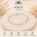Polished Oval-Link Sterling Silver Men's Bracelet - portrait view