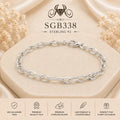 Rope-Edge Oval-Link Sterling Silver Men's Bracelet - portrait view