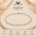 Classic Oval Curb-Link Sterling Silver Men's Bracelet - portrait view
