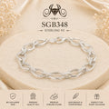 Textured Long Oval-Link Sterling Silver Men's Bracelet - portrait view