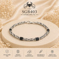 Oxidized Byzantine-Link Sterling Silver Men's Bracelet - portrait view