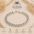 Bold Cuban-Link Sterling Silver Men's Bracelet - portrait view