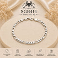 Classic Curb-Link Sterling Silver Men's Bracelet - portrait view