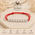 Red Thread Infinity-Link Sterling Silver Men's Bracelet - portrait view
