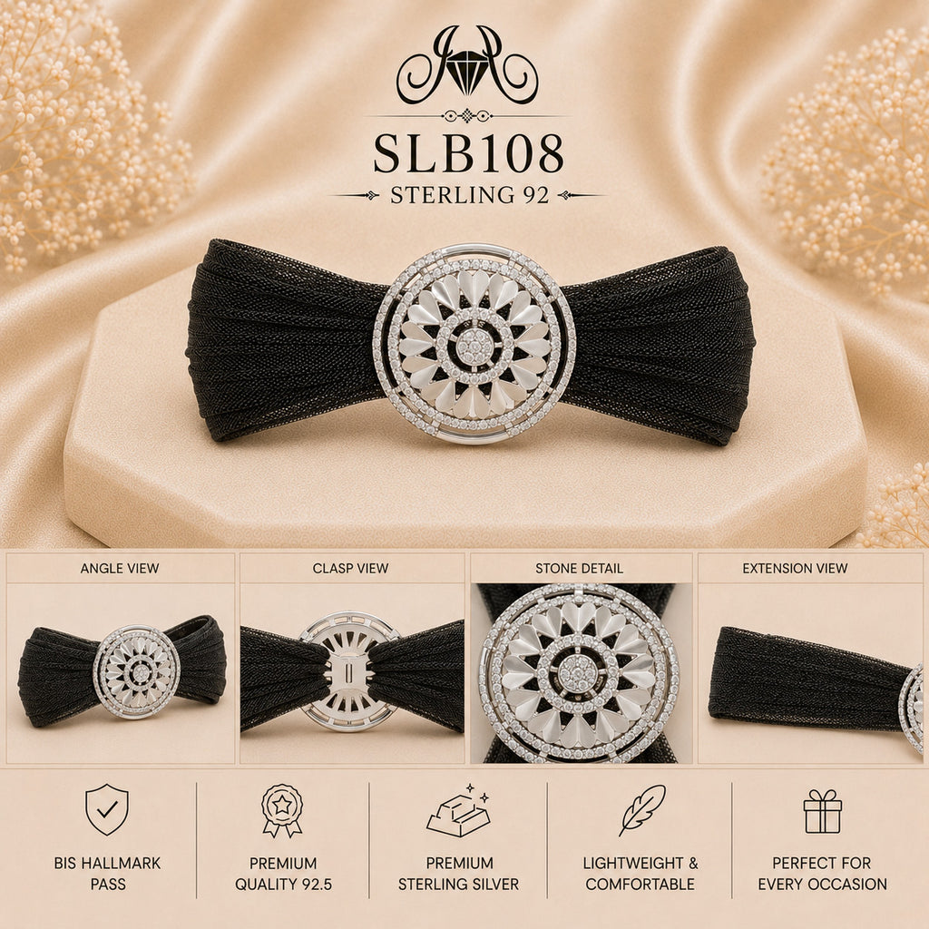 SLB108 sterling silver ladies kada bracelet details