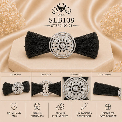 SLB108 sterling silver ladies kada bracelet details