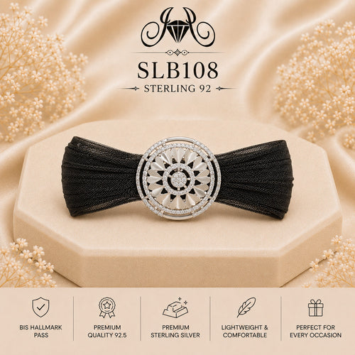 SLB108 sterling silver ladies kada bracelet portrait