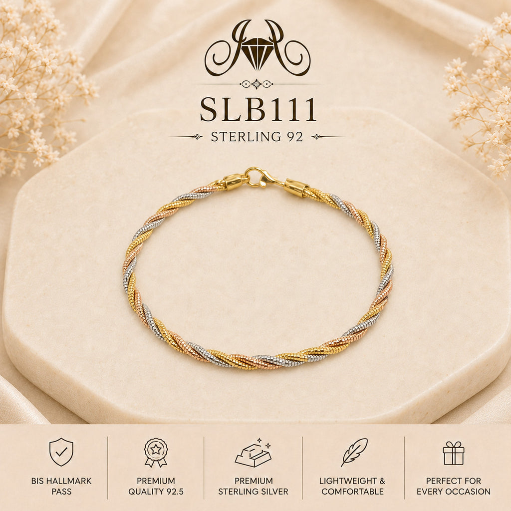 SLB111 92.5 sterling silver ladies chain bracelet portrait