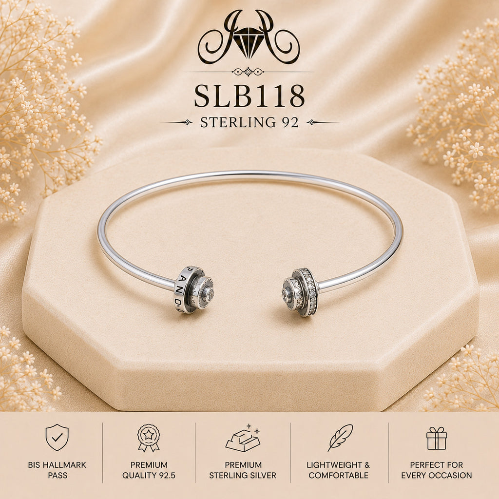 SLB118 sterling silver ladies kada bracelet portrait