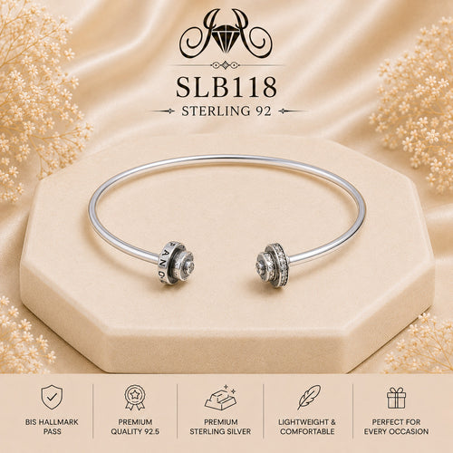 SLB118 sterling silver ladies kada bracelet portrait
