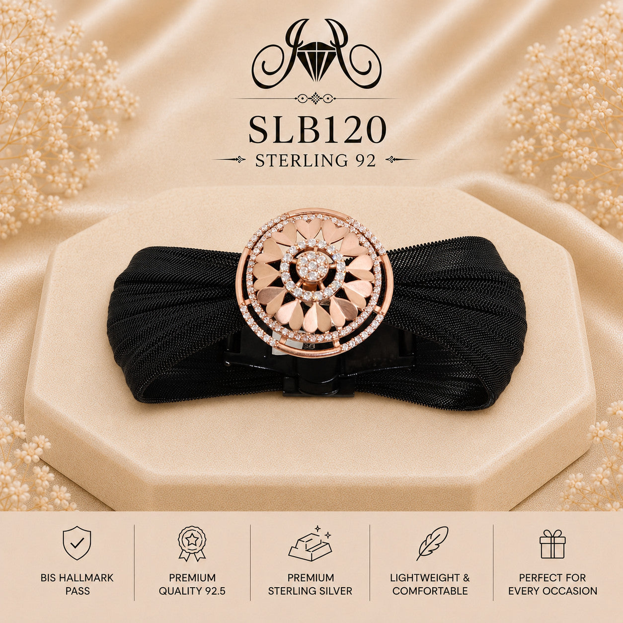 SLB120 sterling silver ladies kada portrait