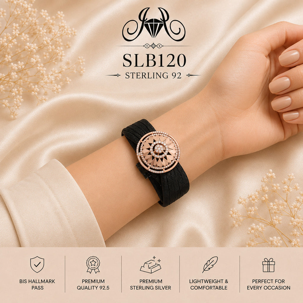 SLB120 sterling silver ladies kada wearing view