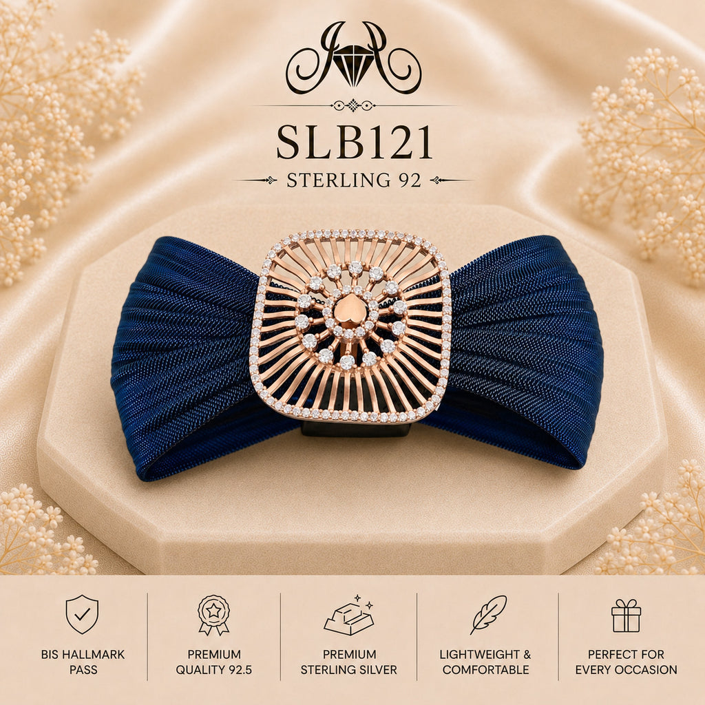 SLB121 sterling silver ladies kada bracelet portrait view