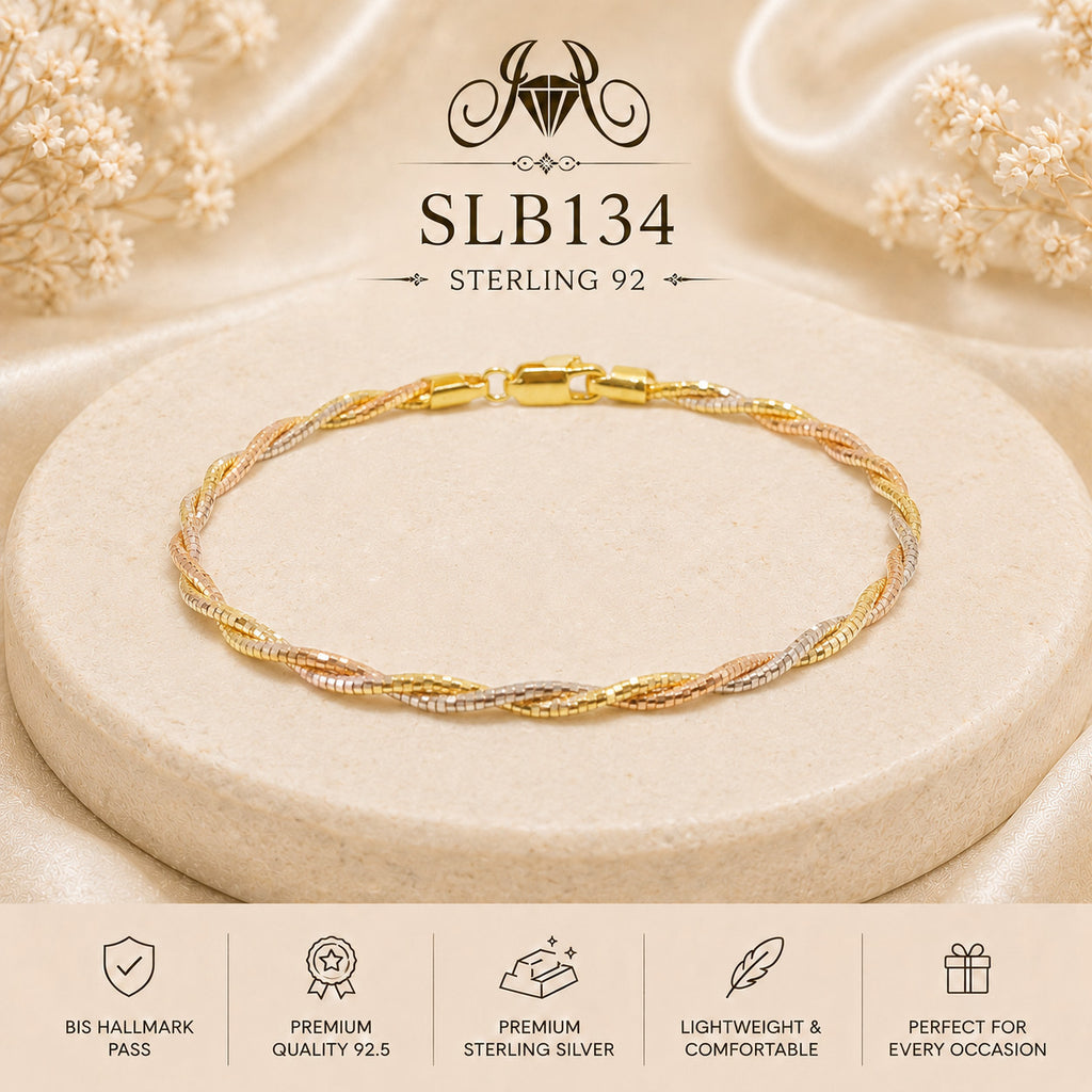SLB134 92.5 sterling silver ladies chain bracelet portrait