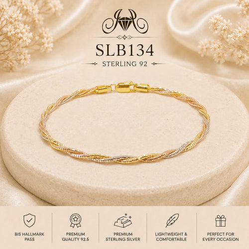 SLB134 92.5 sterling silver ladies chain bracelet portrait