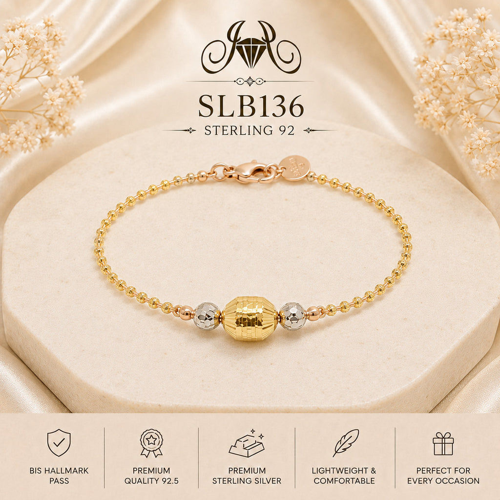 SLB136 92.5 sterling silver ladies chain bracelet portrait
