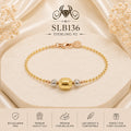 SLB136 92.5 sterling silver ladies chain bracelet portrait