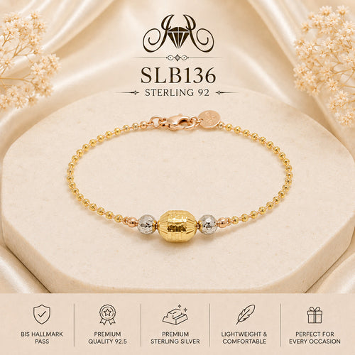 SLB136 92.5 sterling silver ladies chain bracelet portrait