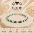 SLB148 sterling silver ladies kada bracelet portrait view