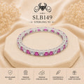 SLB149 sterling silver ladies kada bracelet portrait view