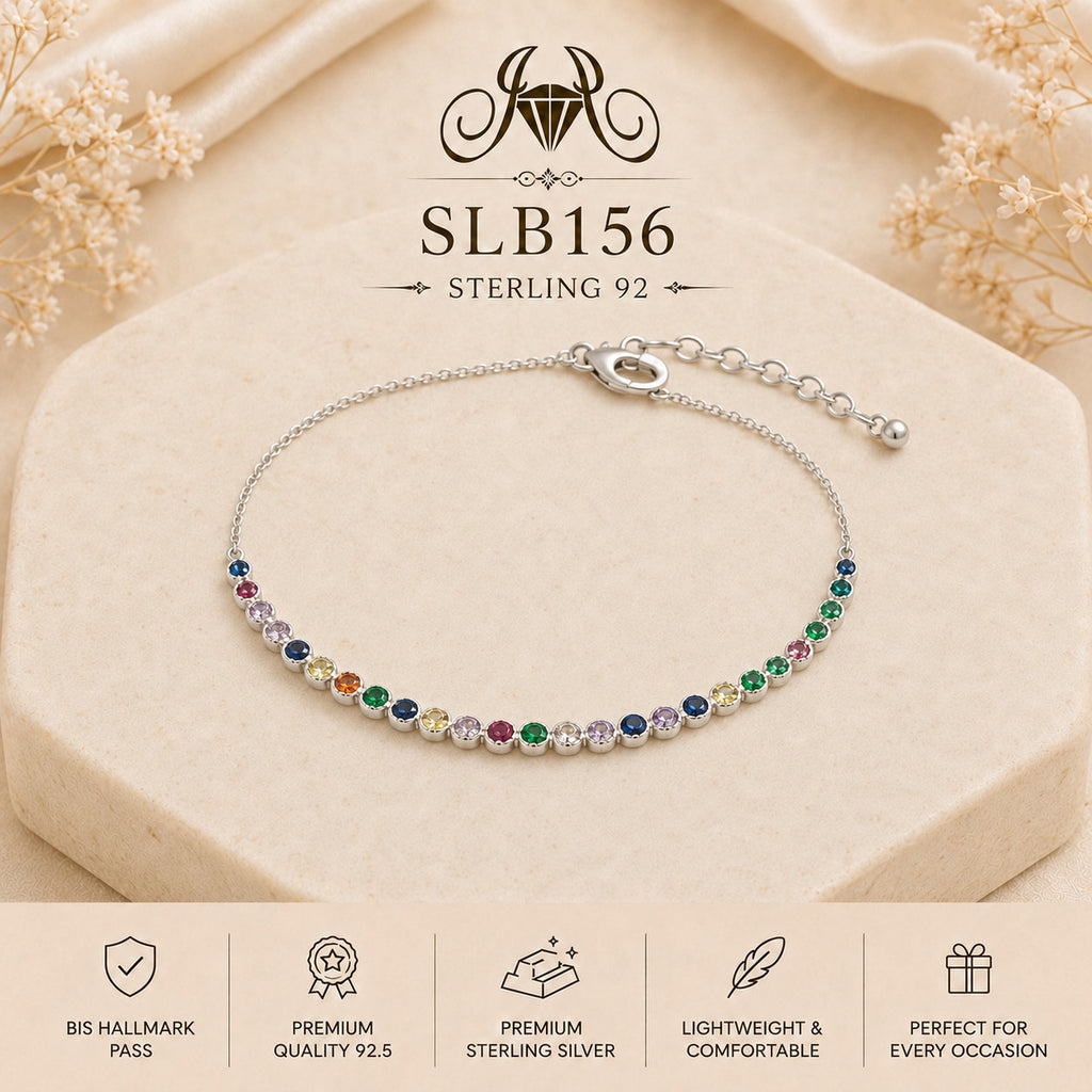 SLB156 92.5 sterling silver ladies chain bracelet portrait
