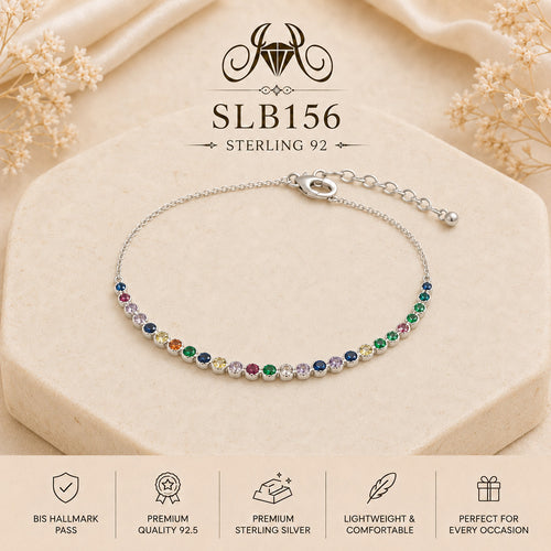 SLB156 92.5 sterling silver ladies chain bracelet portrait