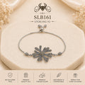 SLB161 92.5 sterling silver ladies chain bracelet portrait