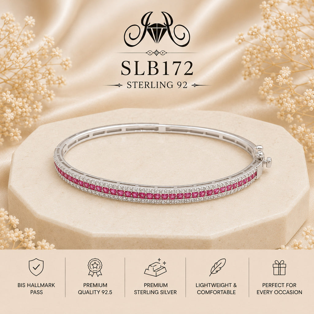 SLB172 sterling silver ladies kada bracelet portrait view
