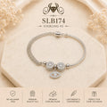 SLB174 92.5 sterling silver ladies chain bracelet portrait