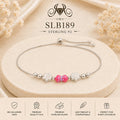 SLB189 92.5 sterling silver ladies chain bracelet portrait