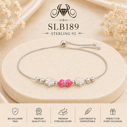 SLB189 92.5 sterling silver ladies chain bracelet portrait