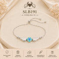 SLB191 92.5 sterling silver ladies chain bracelet portrait