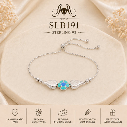 SLB191 92.5 sterling silver ladies chain bracelet portrait