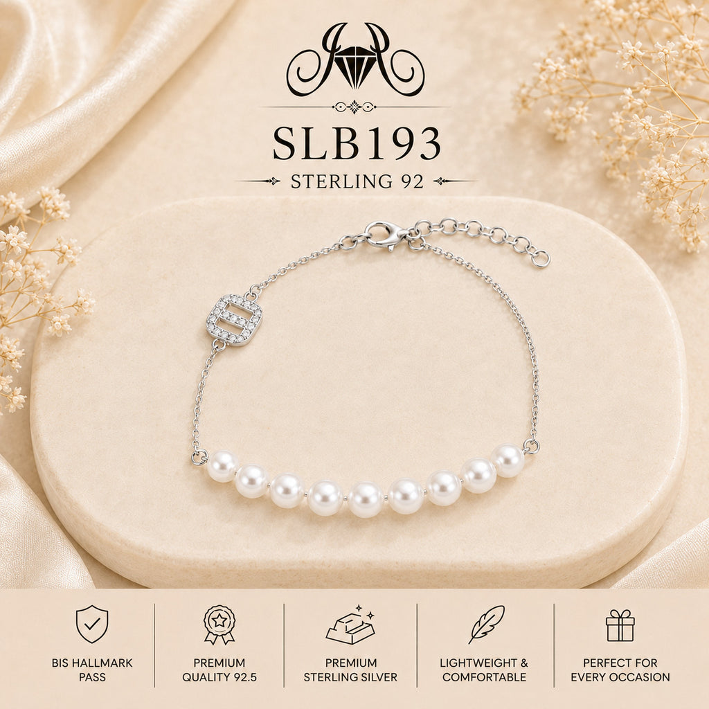 SLB193 92.5 sterling silver ladies chain bracelet portrait