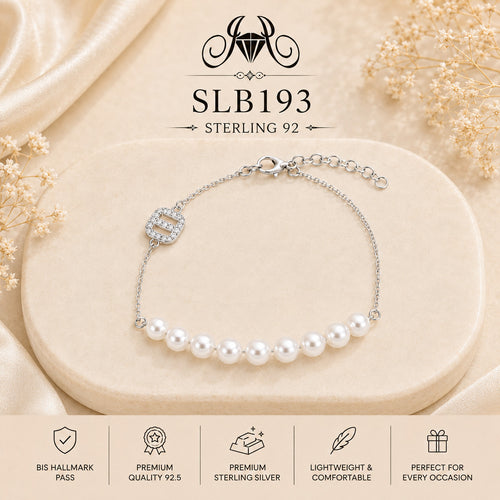 SLB193 92.5 sterling silver ladies chain bracelet portrait