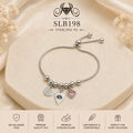 SLB198 92.5 sterling silver ladies chain bracelet portrait
