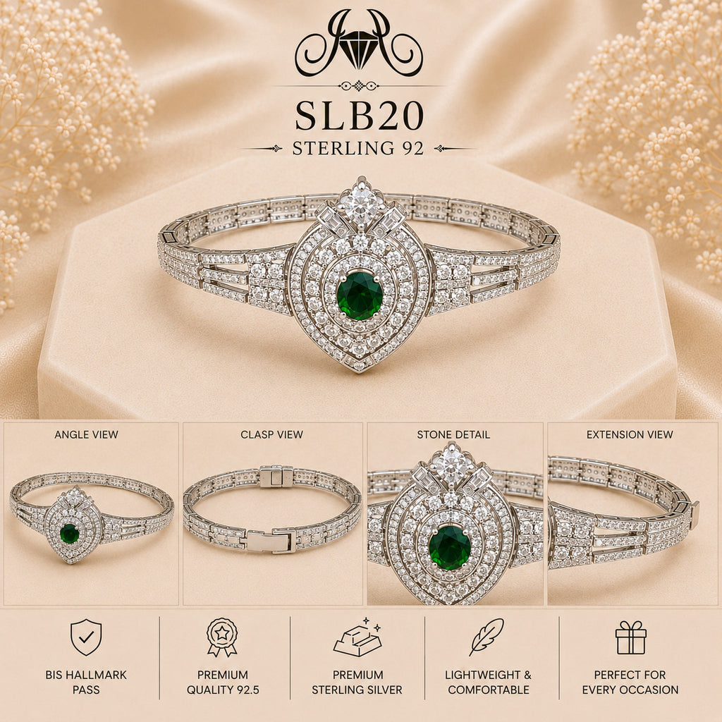 SLB20 sterling silver ladies kada bracelet details