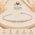 SLB279 92.5 sterling silver ladies chain bracelet portrait