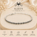 SLB375 92.5 sterling silver ladies chain bracelet portrait