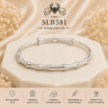 SLB381 sterling silver ladies kada bracelet portrait view