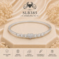 SLB385 sterling silver ladies kada bracelet portrait view