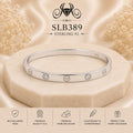 SLB389 sterling silver ladies kada bracelet portrait view