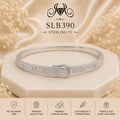 SLB390 sterling silver ladies kada bracelet portrait view
