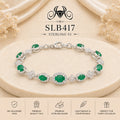 SLB417 92.5 sterling silver ladies chain bracelet portrait