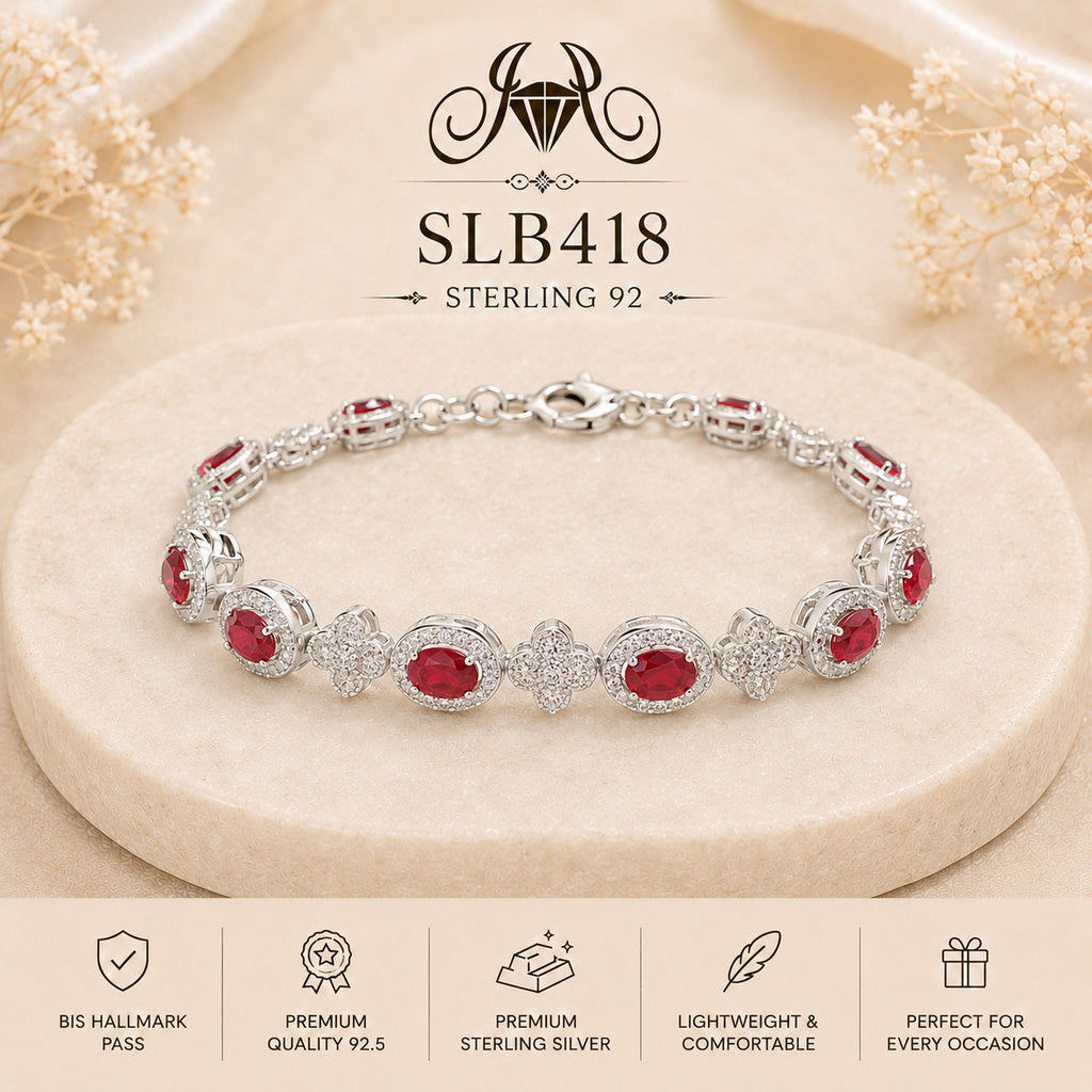 SLB418 92.5 sterling silver ladies chain bracelet portrait