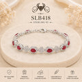 SLB418 92.5 sterling silver ladies chain bracelet portrait