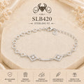 SLB420 92.5 sterling silver ladies chain bracelet portrait