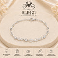 SLB421 92.5 sterling silver ladies chain bracelet portrait