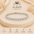 SLB435 92.5 sterling silver ladies chain bracelet portrait