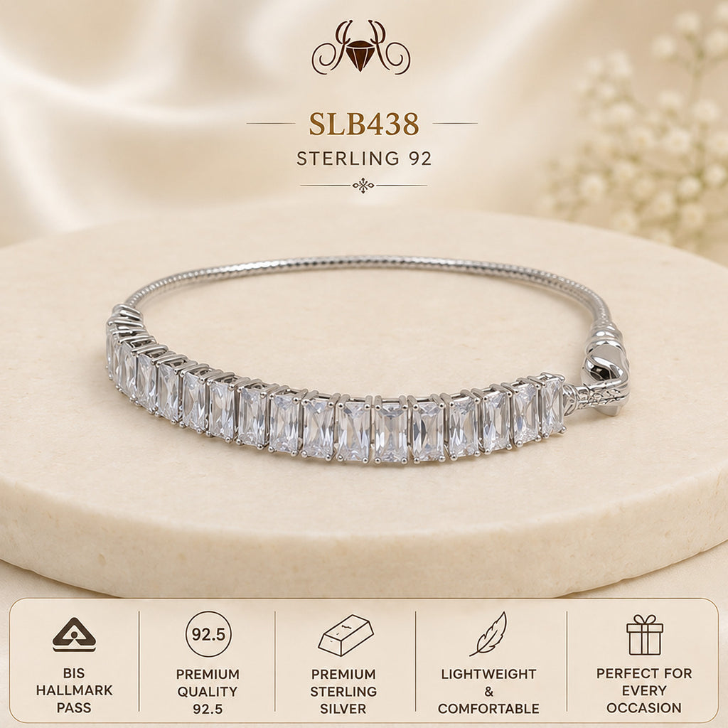 SLB438 92.5 sterling silver ladies chain bracelet portrait